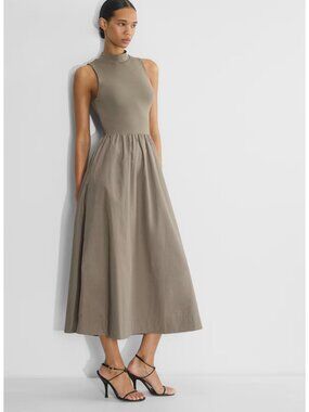 Babaton Rotary Dress Turner Taupe Size Medium Aritzia